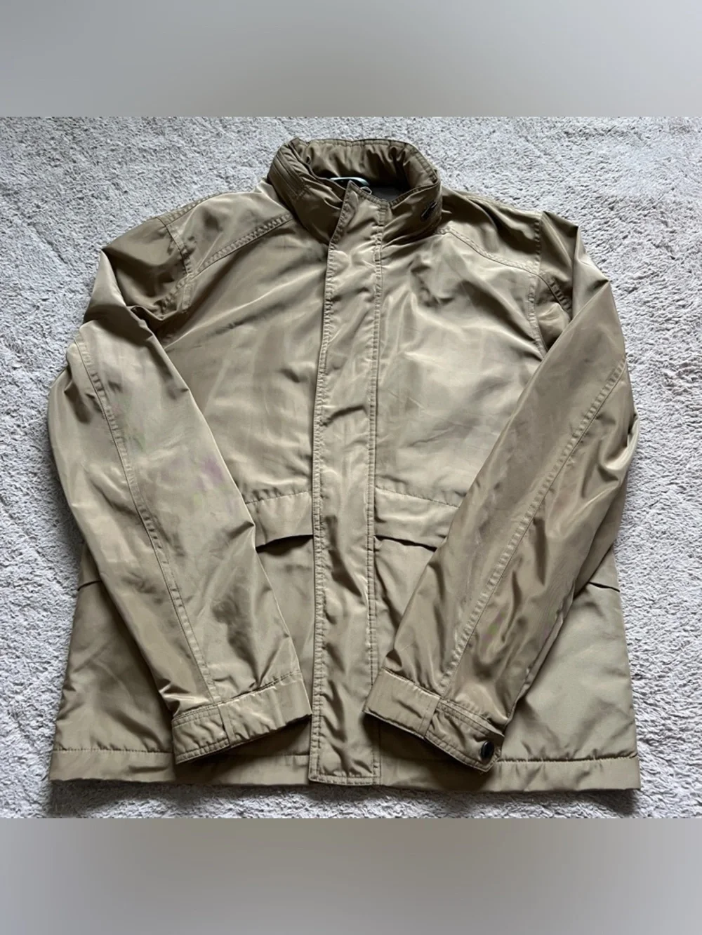 Cole Haan Khaki Packable Jacket Utility Preppy Minimalist Old Money Capsule Sz S
